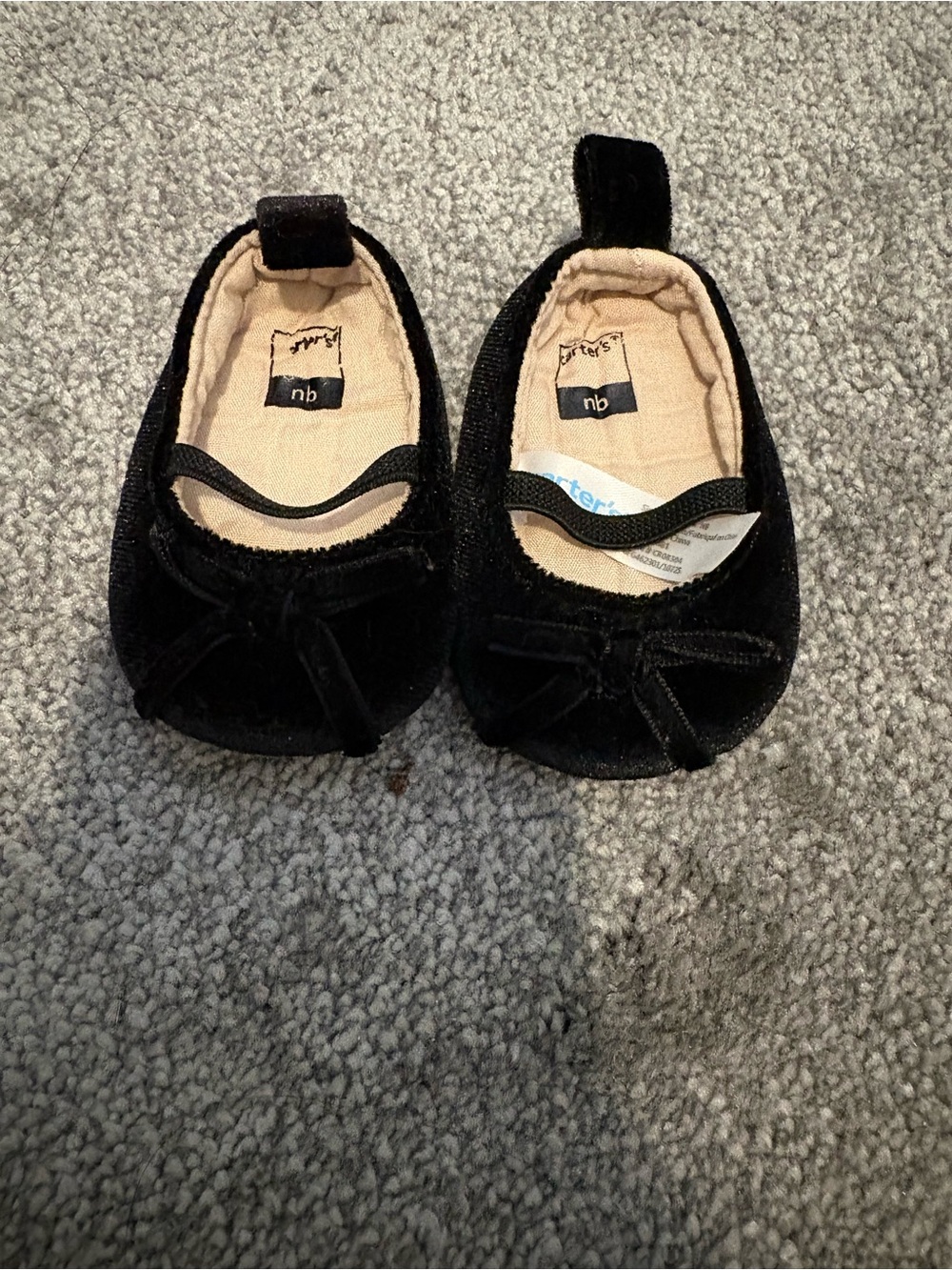 Carter’s Baby Girls Black Velvet Ballet Flats